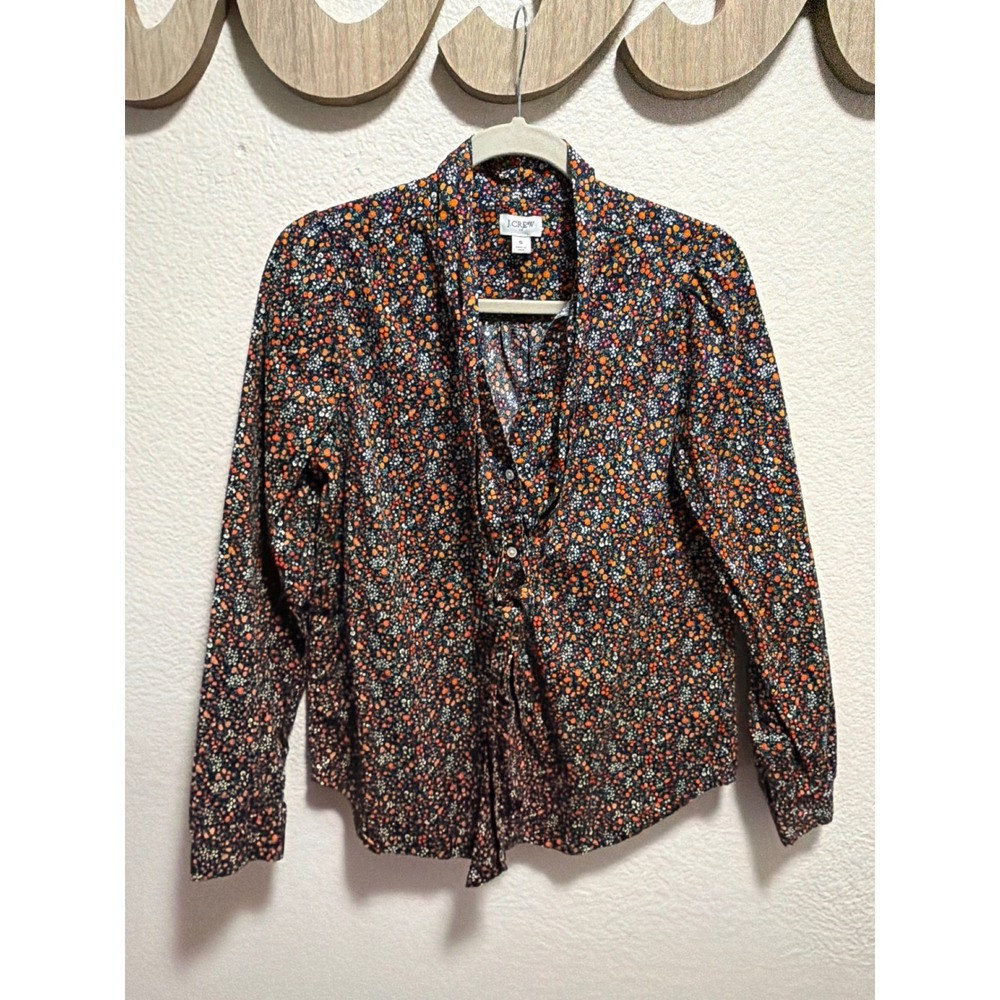J Crew Floral Blouse Size S